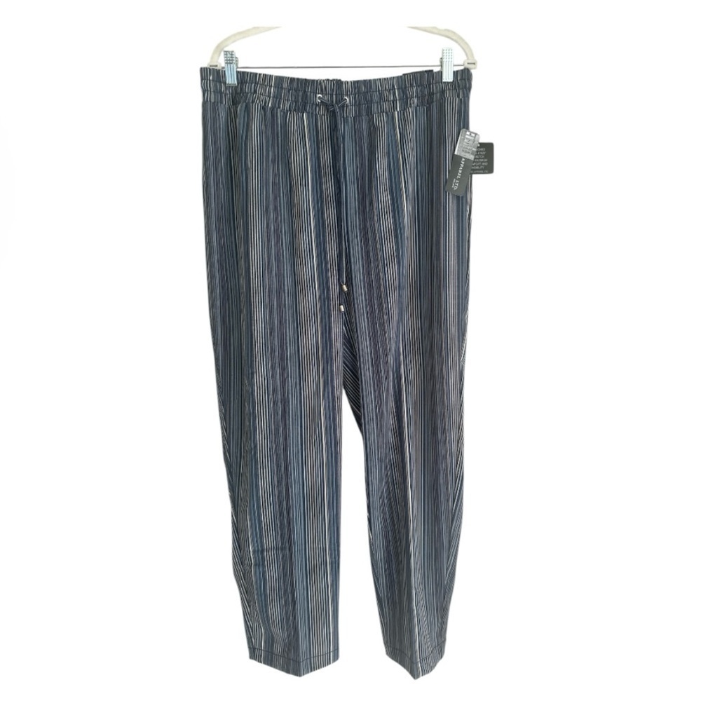 Soho Apparel Striped Jumpsuit - Blue and White